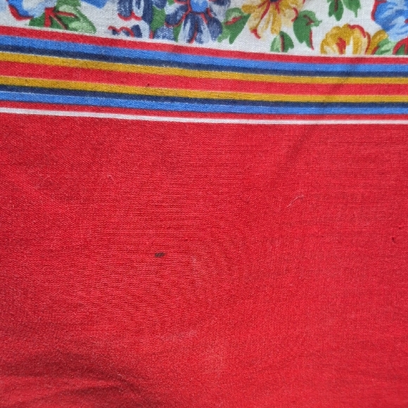 Vintage Handmade Floral Reddish Orange Skirt - Picture 6 of 10